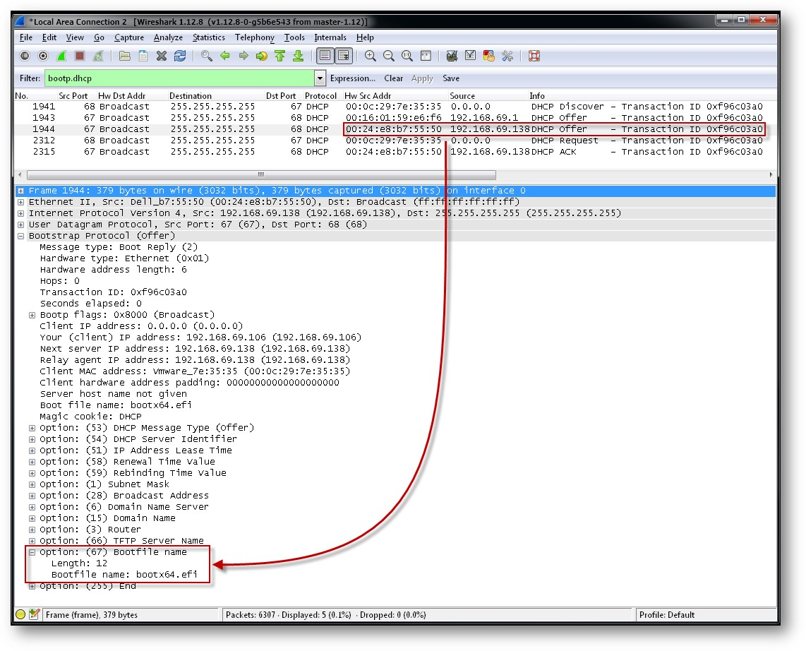 DCHP Server Reply to UEFI client request