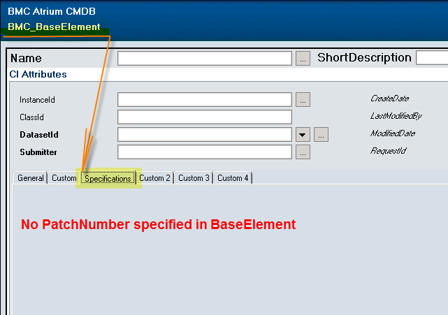 No PatchNumber in BaseElement